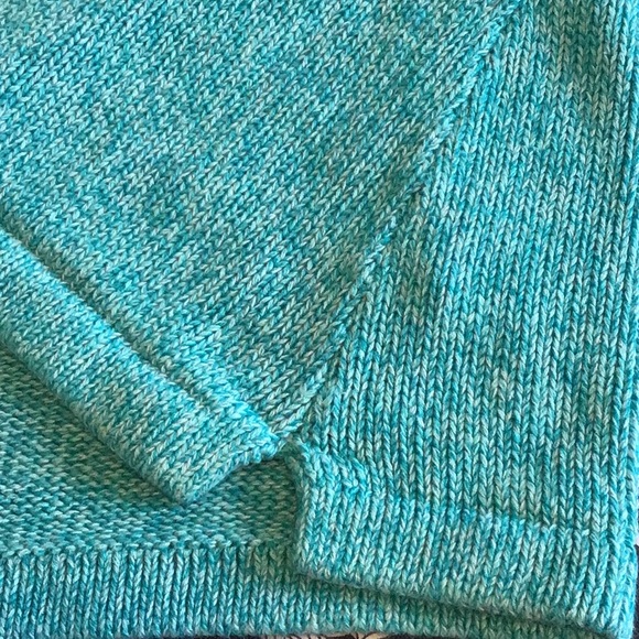 LL Bean roll crew neck sweater, 3/4 sleeves, tunic length, vents 100% cotton L - Picture 6 of 9